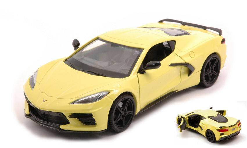 MODELLINO IN SCALA COMPATIBILE CON CORVETTE STINGRAY 2020 YELLOW 1:24 MOTORMAX MTM79360Y