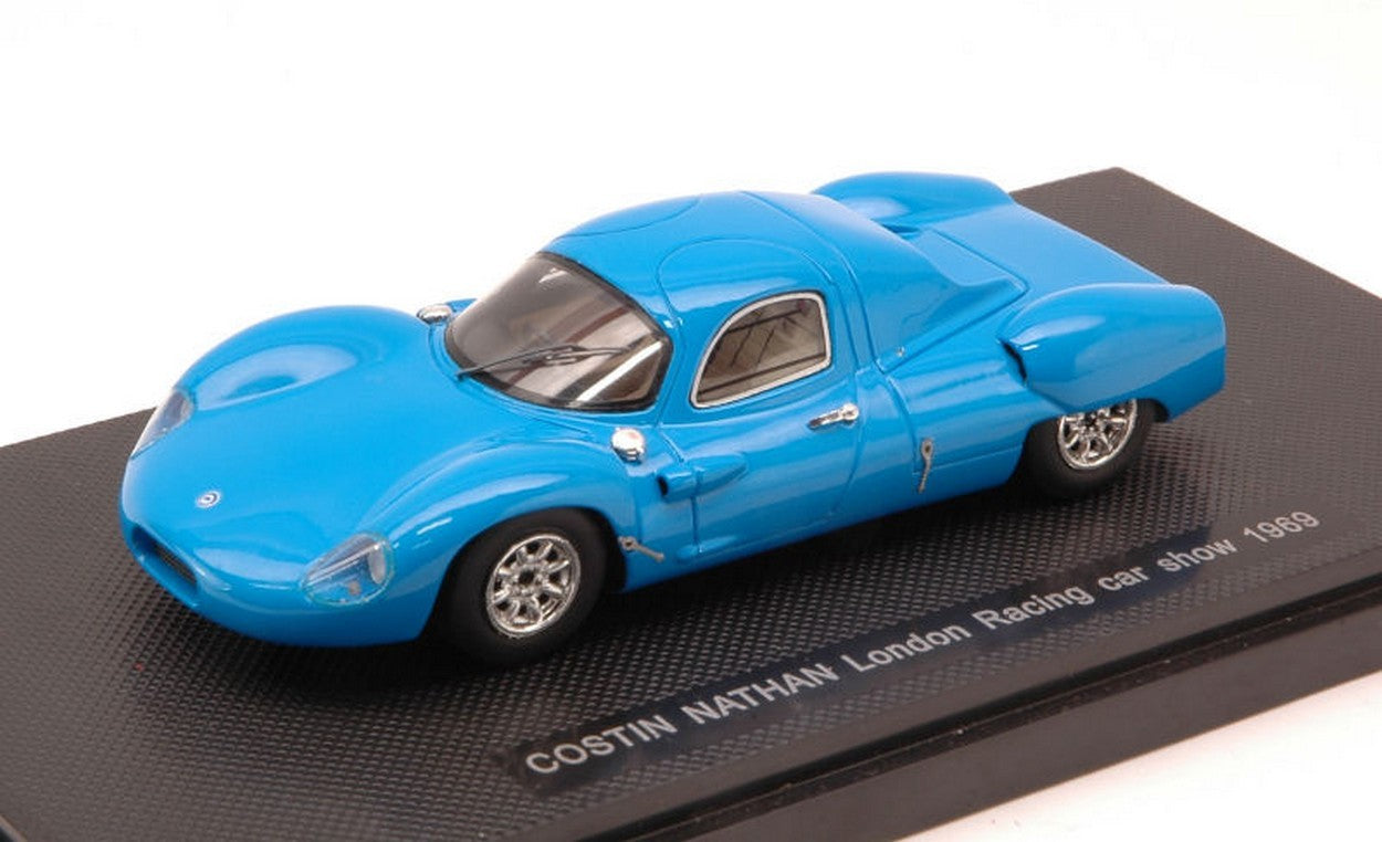 MODELLINO IN SCALA COMPATIBILE CON COSTIN NATHAN LONDON RACING CAR SHOW 1969 LIGHT BLUE 1:43 EBBRO EB44905