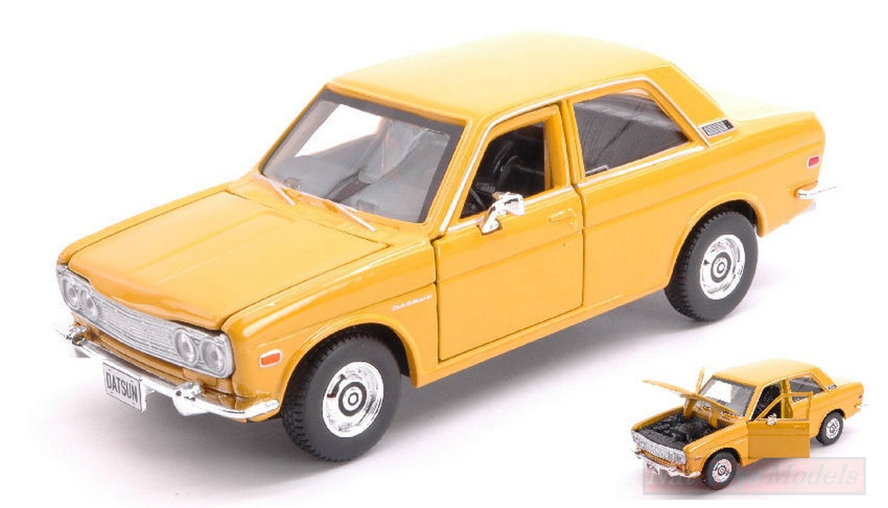 MODELLINO IN SCALA COMPATIBILE CON DATSUN 510 1971 YELLOW 1:24 MAISTO MI31518Y