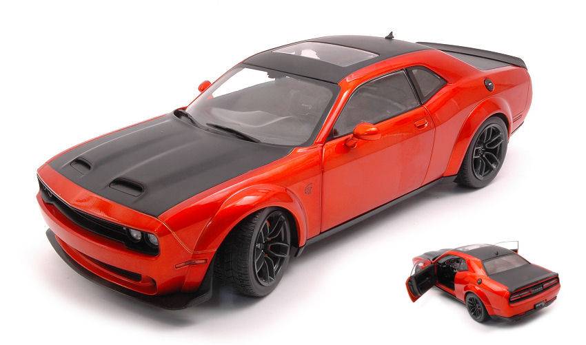 MODELLINO IN SCALA COMPATIBILE CON DODGE CHALLENGER SRT HELLCAT REDEYE 2020 ORANGE METALLIC/BLACK 1:18 SOLIDO SL1805703