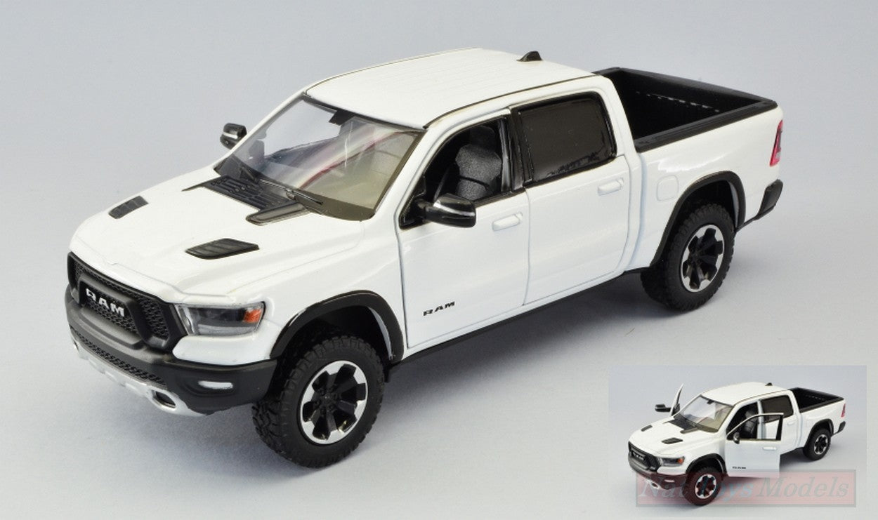 MODELLINO IN SCALA COMPATIBILE CON DODGE RAM 1500 2019 WHITE 1:24 MOTORMAX MTM79358W