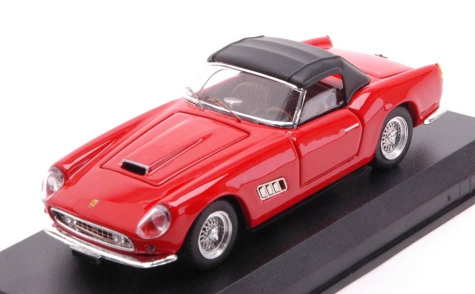 MODELLINO IN SCALA COMPATIBILE CON FERRARI 250 CALIFORNIA LWB 1960 LONG NOSE WITH SOFT TOP RED 1:43 ART MODEL AM0436