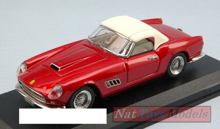 MODELLINO IN SCALA COMPATIBILE CON FERRARI 250 CALIFORNIA STRADALE USA 1959 W/CAPOTE WHITE RED MET.1:43 ART MODEL AM0245