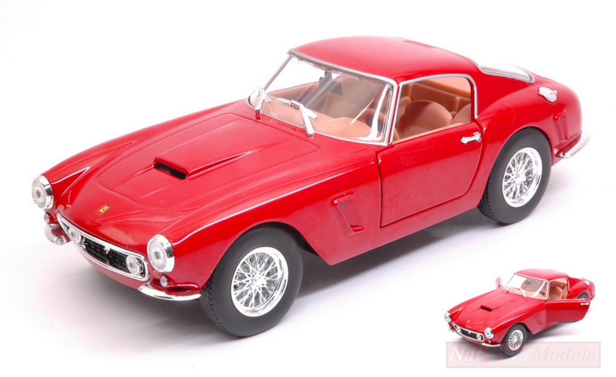 MODELLINO IN SCALA COMPATIBILE CON FERRARI 250 GT BERLINETTA SWB PASSO CORTO 1959 RED 1:24 BURAGO BU26025R