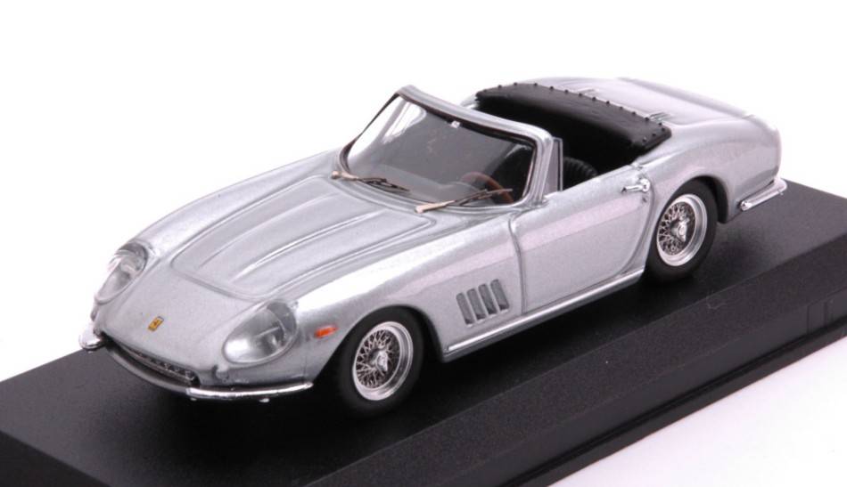 MODELLINO IN SCALA COMPATIBILE CON FERRARI 275 GTB/4 NART SPYDER 1967 GREY METALLIC 1:43 BEST MODEL BT9847