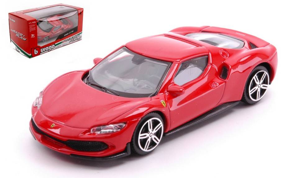 MODELLINO IN SCALA COMPATIBILE CON FERRARI 296 GTB RED 1:43 BURAGO BU36055R