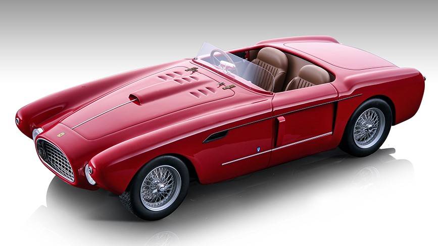 MODELLINO IN SCALA COMPATIBILE CON FERRARI 340 MEXICO SPYDER 1953 PRESS GLOSS RED 1:18 TECNOMODEL TMD18212A