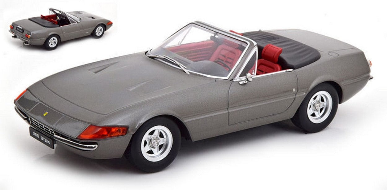MODELLINO IN SCALA COMPATIBILE CON FERRARI 365 GTB/4 DAYTONA CONVERTIBLE 2 SERIES 1971 GREY METALLIC 1:18 KK SCALE KKDC180622