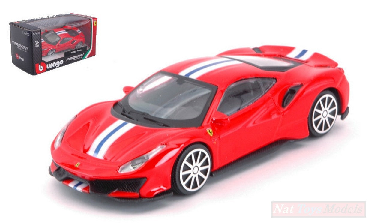 MODELLINO IN SCALA COMPATIBILE CON FERRARI 488 PISTA 1:43 BURAGO BU36052