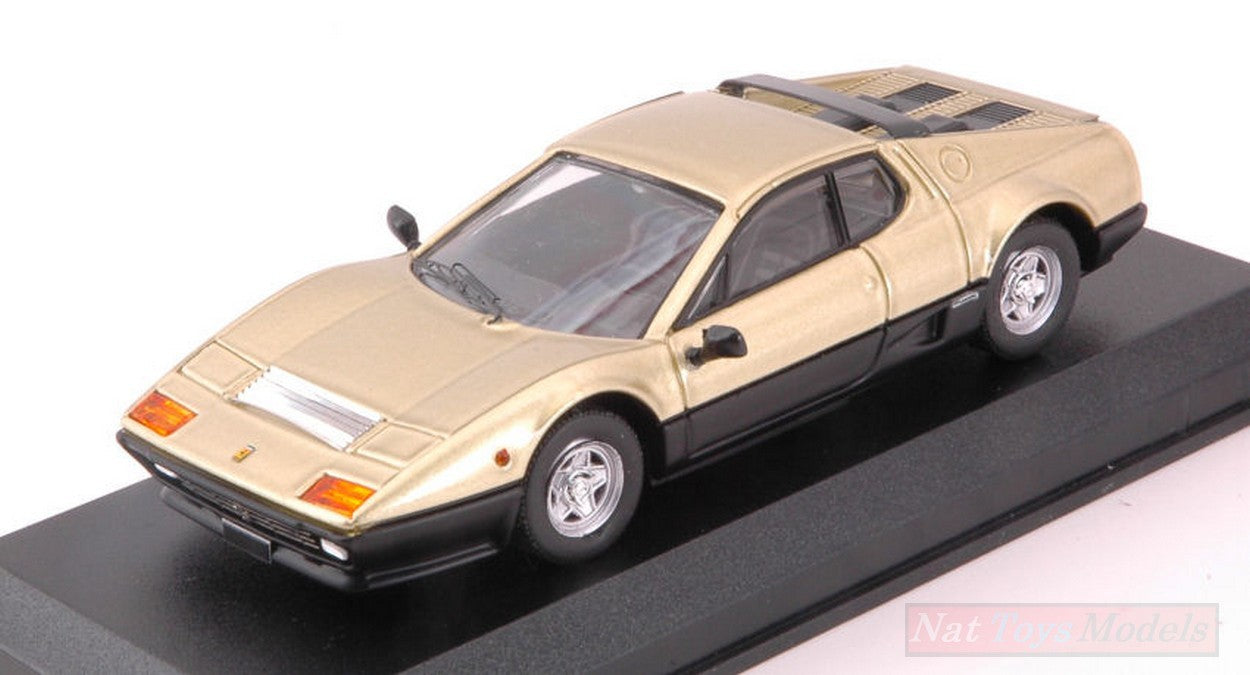 MODELLINO IN SCALA COMPATIBILE CON FERRARI 512 BB 1977 SOTHEBY AUCTION 2018 GOLD & BLACK 1:43 BEST MODEL BT9731