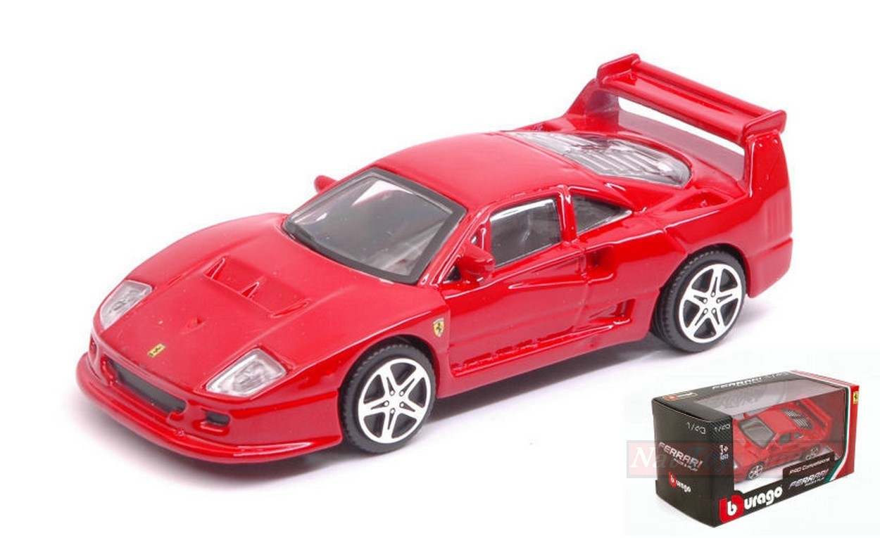 MODELLINO IN SCALA COMPATIBILE CON FERRARI F40 1987 RED 1:43 BURAGO BU31125R