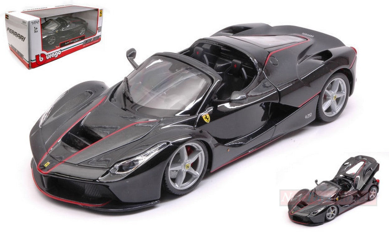 MODELLINO IN SCALA COMPATIBILE CON FERRARI LA FERRARI APERTA BLACK 1:24 BURAGO BU26022BK
