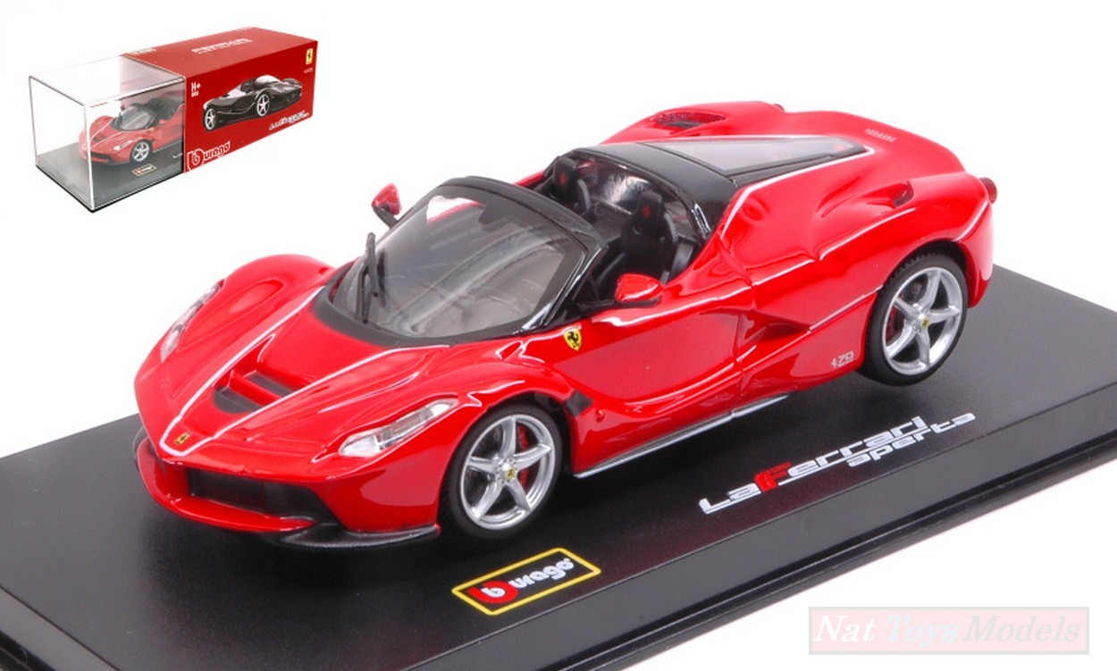 MODELLINO IN SCALA COMPATIBILE CON FERRARI LA FERRARI APERTA RED 1:43 BURAGO BU36907R