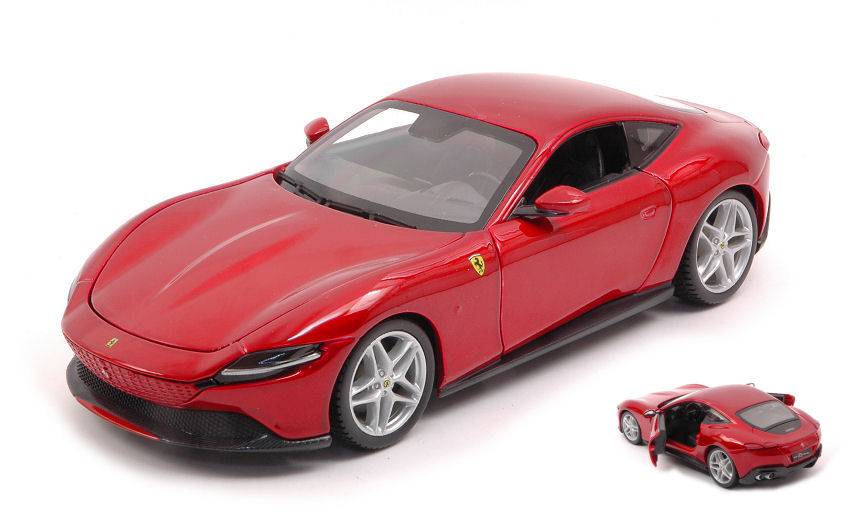 MODELLINO IN SCALA COMPATIBILE CON FERRARI ROMA RED 1:24 BURAGO BU26029R MODEL
