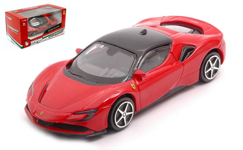 MODELLINO IN SCALA COMPATIBILE CON FERRARI SF90 HYBRID STRADALE 2019 1:43 BURAGO BU36053R