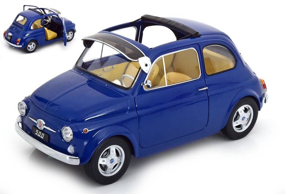 MODELLINO IN SCALA COMPATIBILE CON FIAT 500 F CUSTOM 1968 DARK BLUE 1:12 KK SCALE KKDC120063