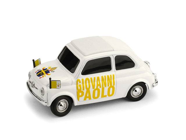 MODELLINO IN SCALA COMPATIBILE CON FIAT 500 GIOVANNI PAOLO BEATO LUI 1:43 BRUMM BMBR050