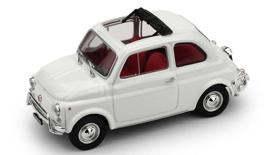 MODELLINO IN SCALA COMPATIBILE CON FIAT 500 L 1968-72 APERTA BIANCO AURORA 1:43 BRUMM BM0464-03