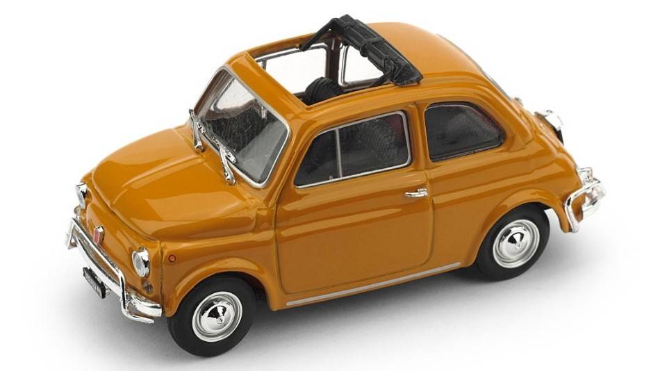 MODELLINO IN SCALA COMPATIBILE CON FIAT 500 L 1968-72 APERTA GIALLO POSITANO 1:43 BRUMM BM0464-04