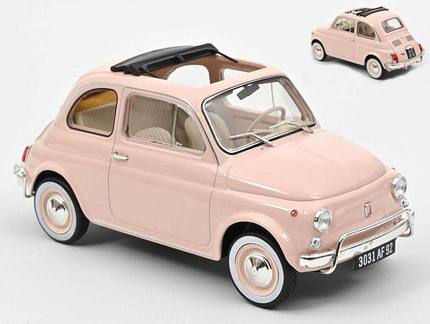 MODELLINO IN SCALA COMPATIBILE CON FIAT 500 L 1968 PINK WITH SPECIAL BIRTH PACK 1:18 NOREV NV187774