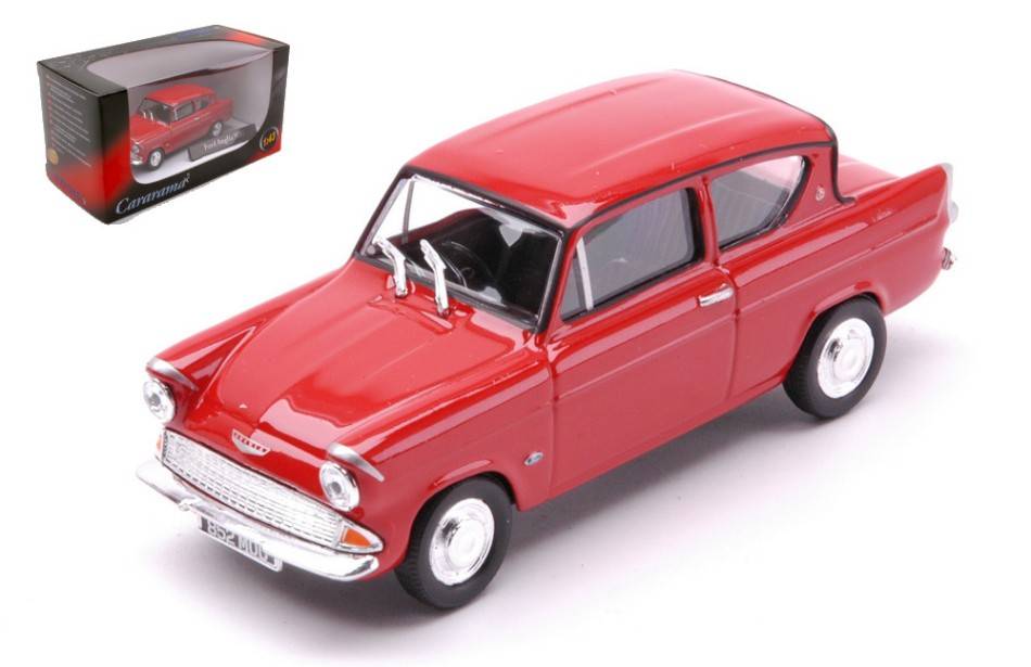 MODELLINO IN SCALA COMPATIBILE CON FORD ANGLIA MKI RED 1:43 CARARAMA CACR040