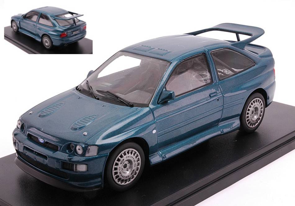 MODELLINO IN SCALA COMPATIBILE CON FORD ESCORT RS COSWORTH MET.GREEN 1:24 WHITEBOX WB124130