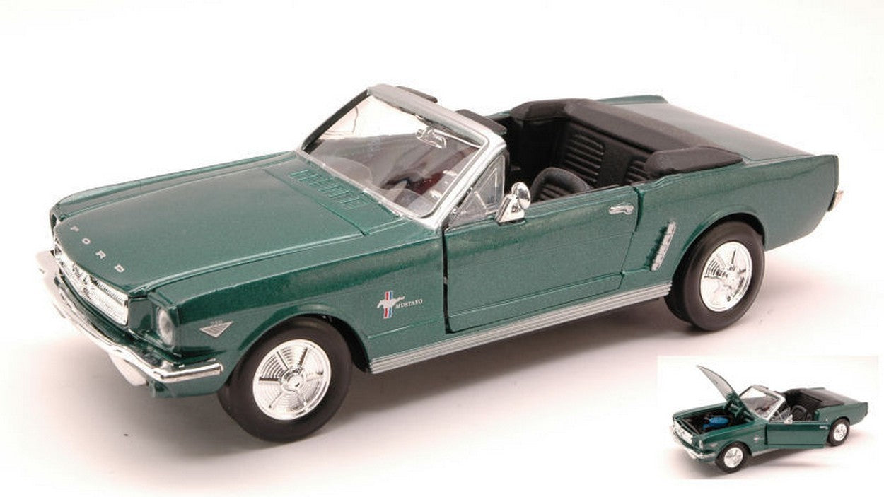 MODELLINO IN SCALA COMPATIBILE CON FORD MUSTANG CONVERTIBLE 1964 METALLIC GREEN 1:24 MOTORMAX MTM73212MG