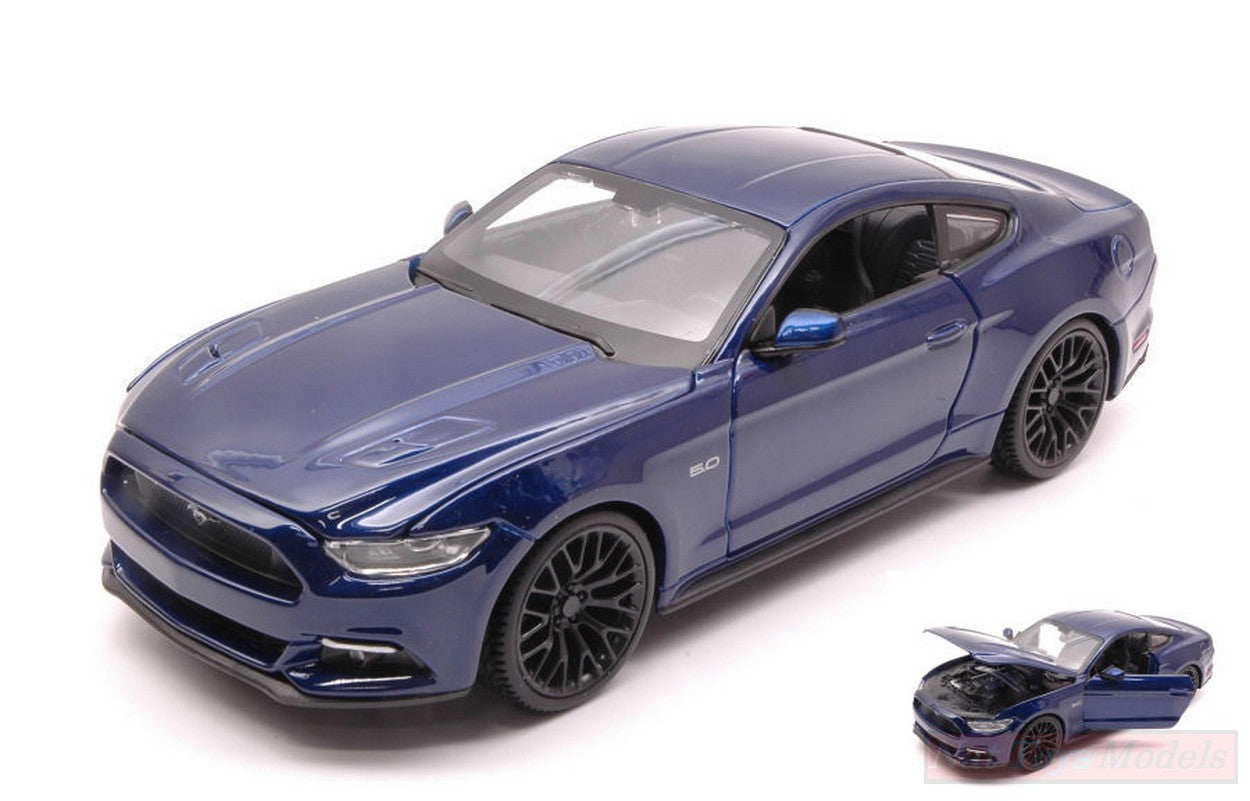 MODELLINO IN SCALA COMPATIBILE CON FORD MUSTANG GT 2015 BLUE 1:24 MAISTO MI31508BL