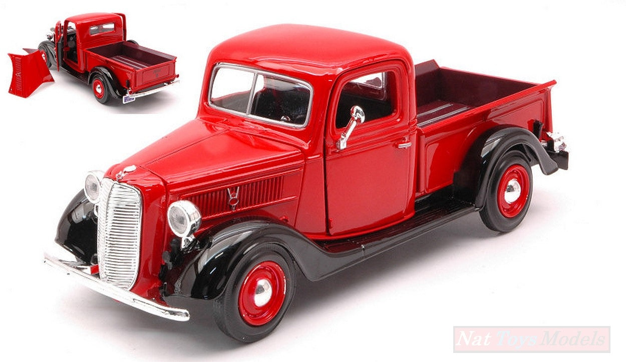 MODELLINO IN SCALA COMPATIBILE CON FORD PICK UP 1937 RED 1:24 MOTORMAX MTM73233R