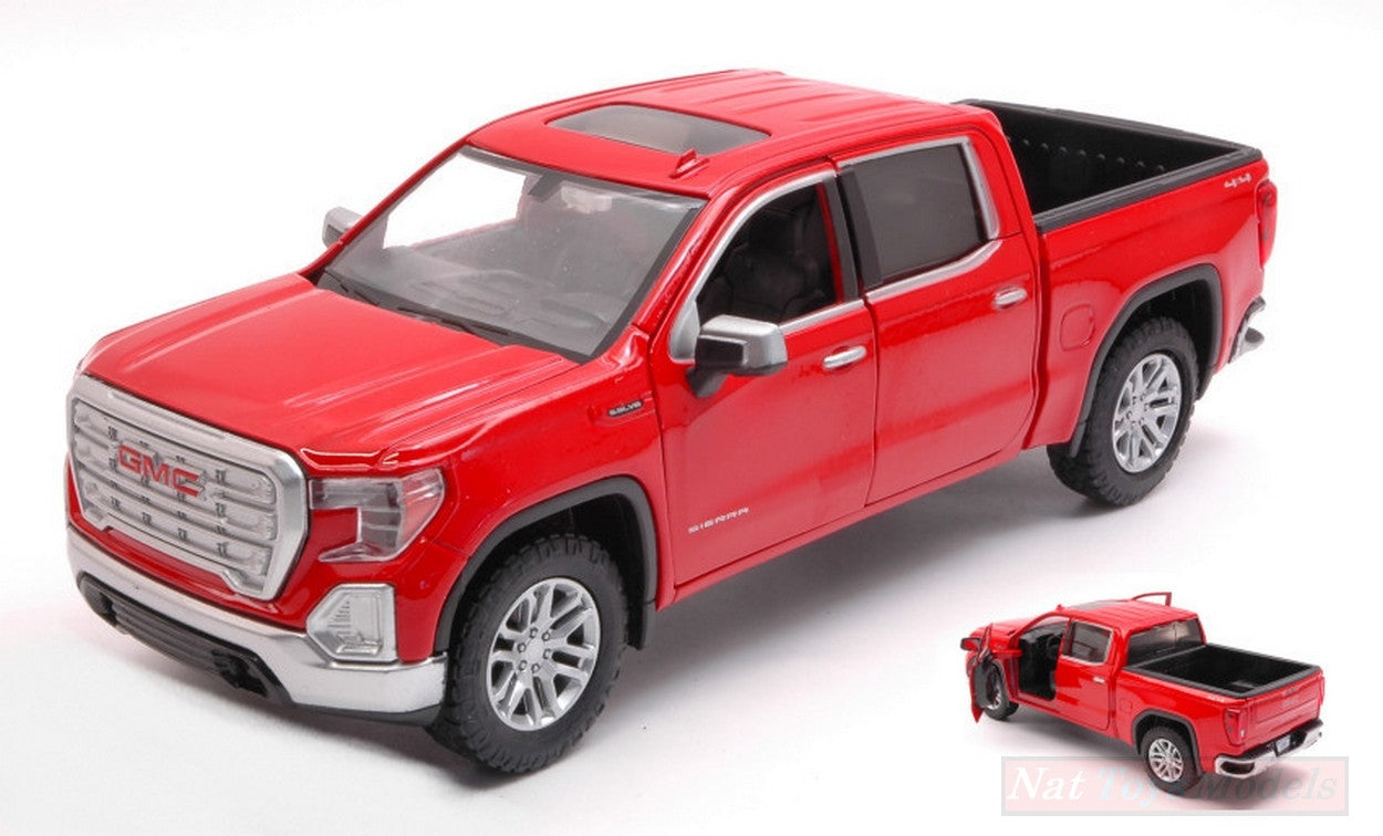 MODELLINO IN SCALA COMPATIBILE CON GMC SIERRA 1500 SLT CREW CAB 2019 RED 1:27 MOTORMAX MTM79361R