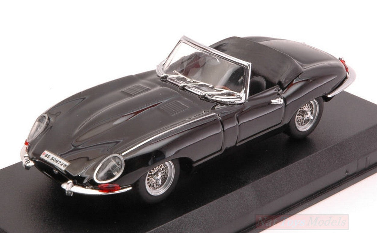MODELLINO IN SCALA COMPATIBILE CON JAGUAR E TYPE SPYDER 1962 BLACK 1:43 BEST MODEL BT9027-2N