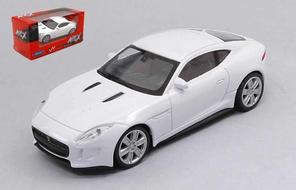 MODELLINO IN SCALA COMPATIBILE CON JAGUAR F-TYPE COUPE' WHITE 1:43 WELLY WE39556L