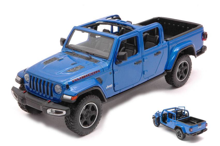 MODELLINO IN SCALA COMPATIBILE CON JEEP GLADIATOR RUBICON OPEN TOP BLUE 1:24 MOTORMAX MTM79370B