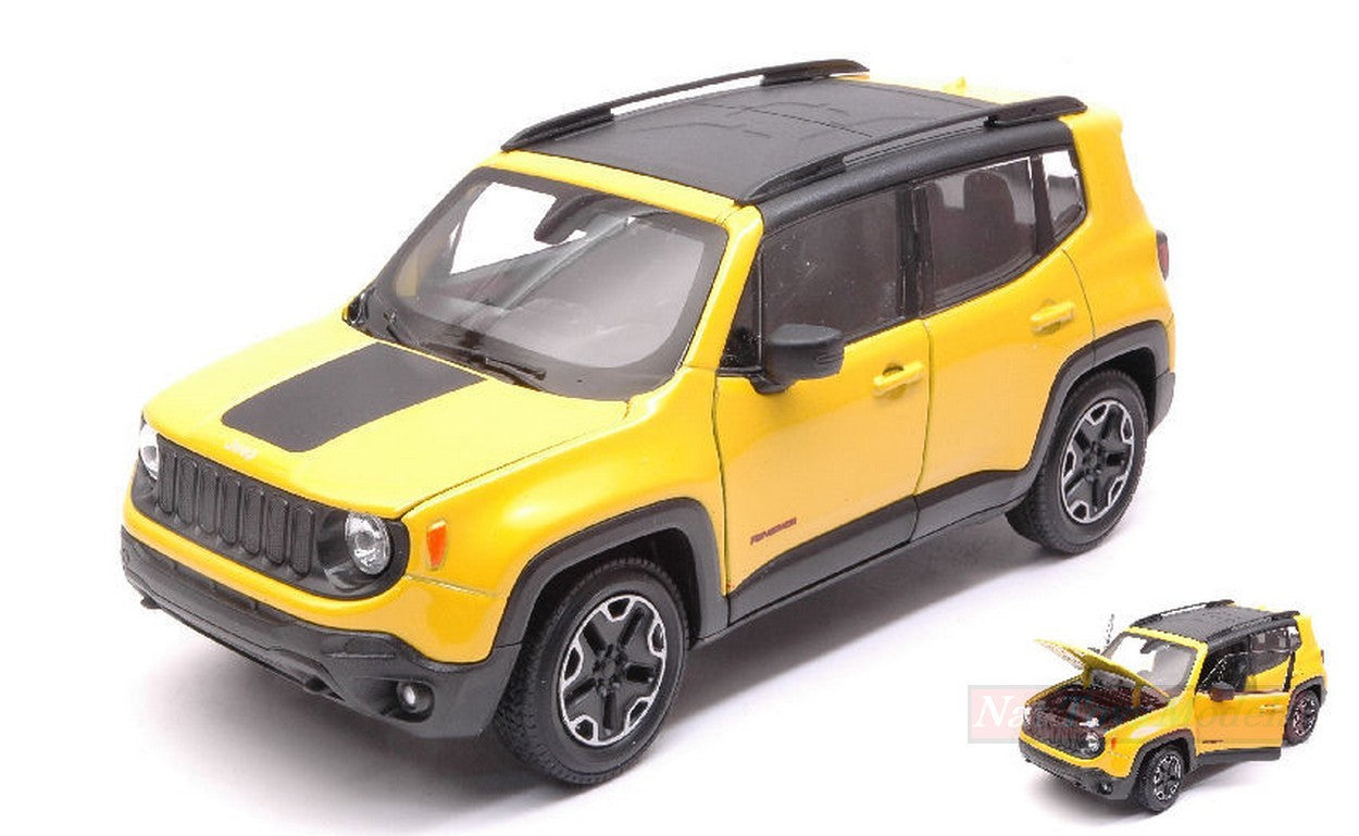 MODELLINO IN SCALA COMPATIBILE CON JEEP RENEGADE 2014 YELLOW 1:24-27 WELLY WE24071Y