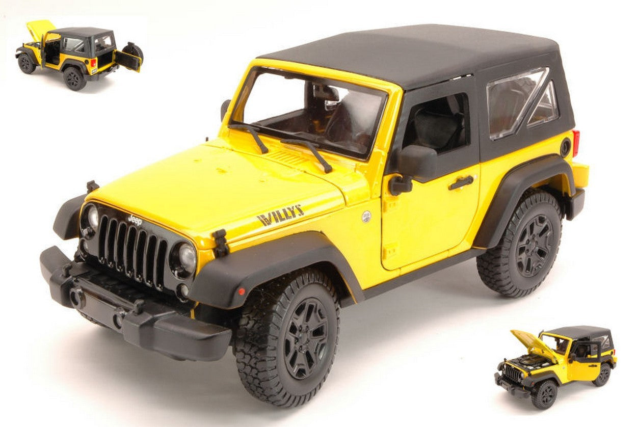 MODELLINO IN SCALA COMPATIBILE CON JEEP WRANGLER 2014 YELLOW 1:18 MAISTO MI31676Y
