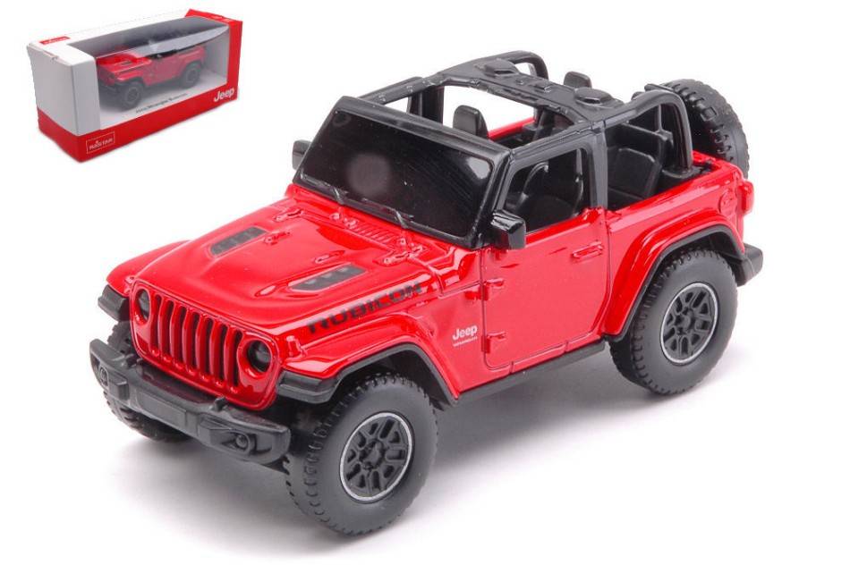 MODELLINO IN SCALA COMPATIBILE CON JEEP WRANGLER RUBICON OPEN RED 1:43 RASTAR RAT59000R