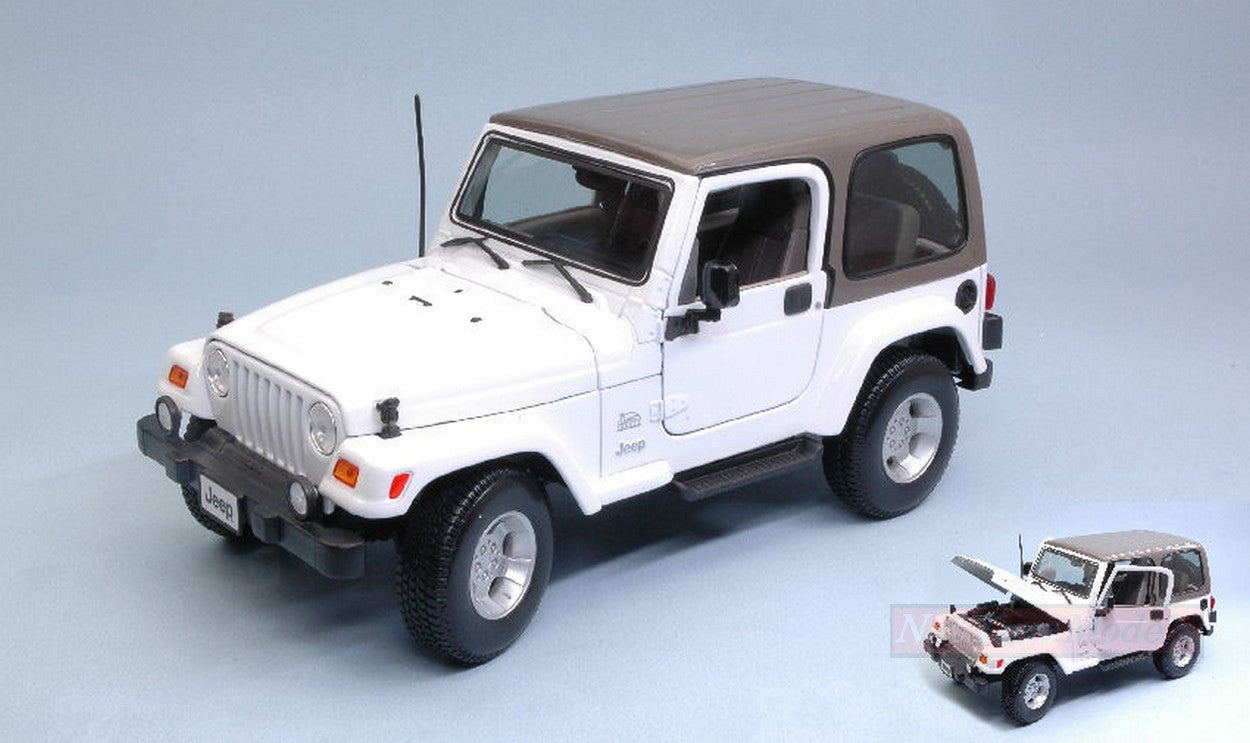 MODELLINO IN SCALA COMPATIBILE CON JEEP WRANGLER SAHARA 2007 HARD TOP WHITE 1:18 MAISTO MI31662W