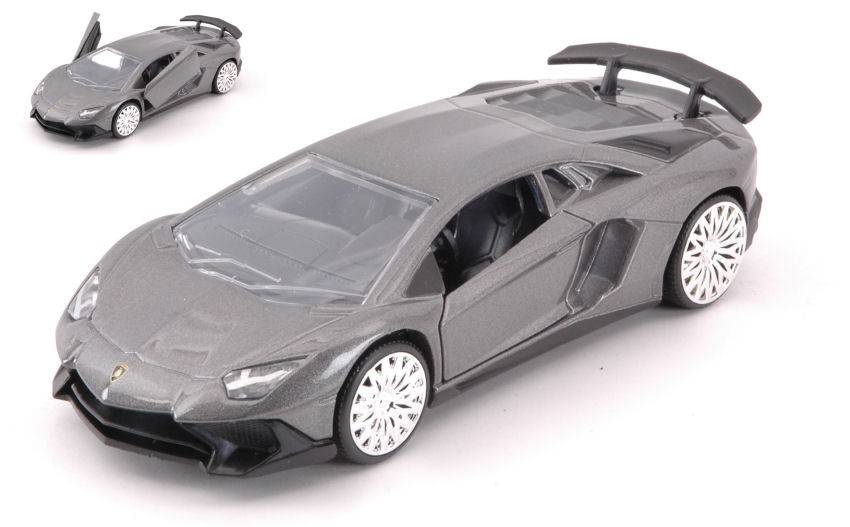MODELLINO IN SCALA COMPATIBILE CON LAMBORGHINI AVENTADOR SV METALLIC GREY cm 12,5 JADA TOYS JADA30109GY