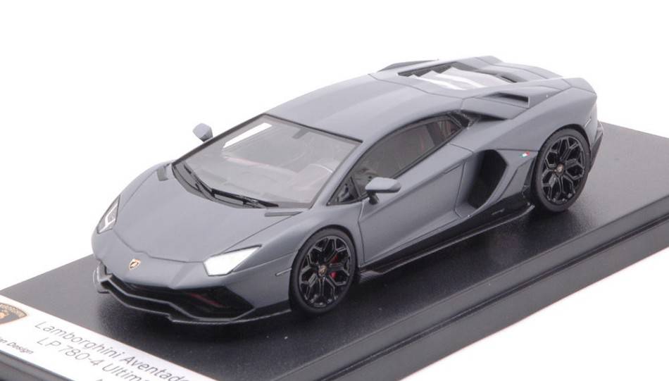 MODELLINO IN SCALA COMPATIBILE CON LAMBORGHINI AVENTADOR ULTIMAE GRIGIO ACHESO 1:43 LOOKSMART LS525A