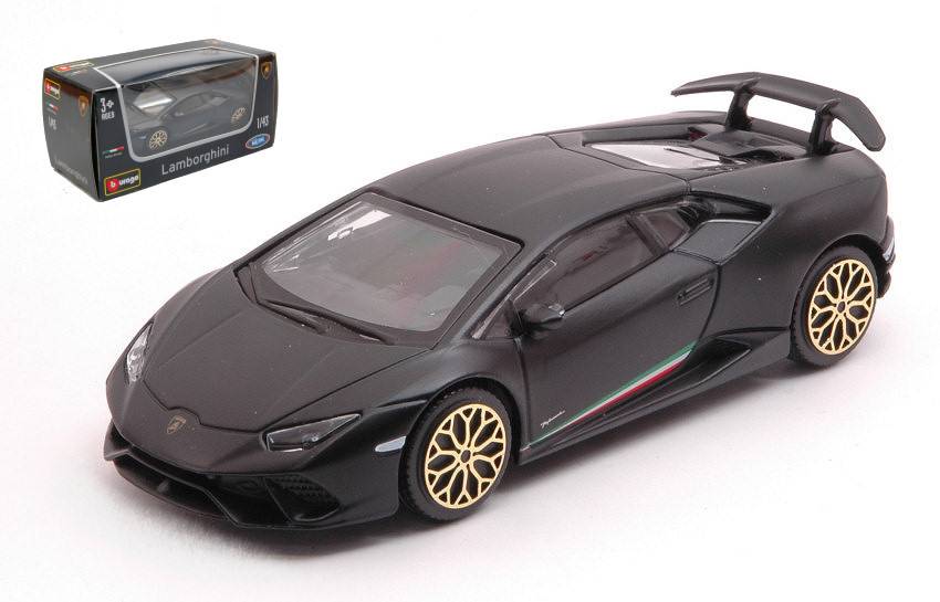 MODELLINO IN SCALA COMPATIBILE CON LAMBORGHINI HURACAN PERFORMANTE MATT BLACK 1:43 BURAGO BU30397Z