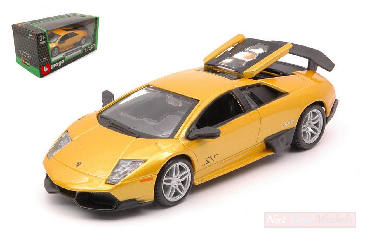 MODELLINO IN SCALA COMPATIBILE CON LAMBORGHINI MURCIELAGO LP 670-4 SV YELLOW 1:32 BURAGO BU43052
