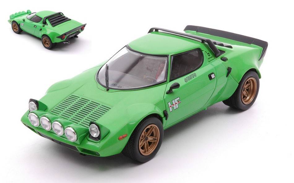MODELLINO IN SCALA COMPATIBILE CON LANCIA STRATOS HF 1975 LIGHT GREEN 1:24 WHITEBOX WB124158