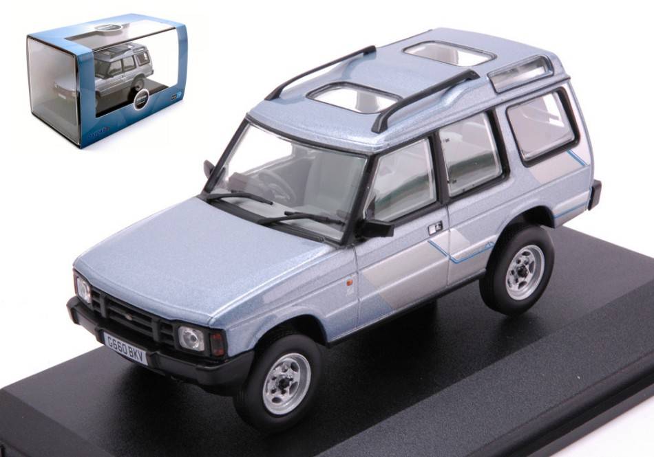 MODELLINO IN SCALA COMPATIBILE CON LAND ROVER DISCOVERY 1MISTRALE METALLIC LIGHT BLUE 1:43 OXFORD OXF43DS1002