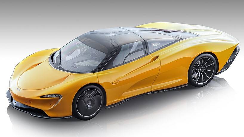 MODELLINO IN SCALA COMPATIBILE CON MCLAREN SPEEDTAIL 2020 PAPAYA ORANGE 1:43 TECNOMODEL TMD43EX10F
