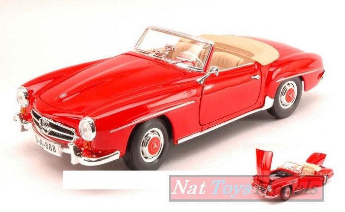 MODELLINO IN SCALA COMPATIBILE CON MERCEDES 190 SL 1955 RED 1:18 MAISTO MI31824R