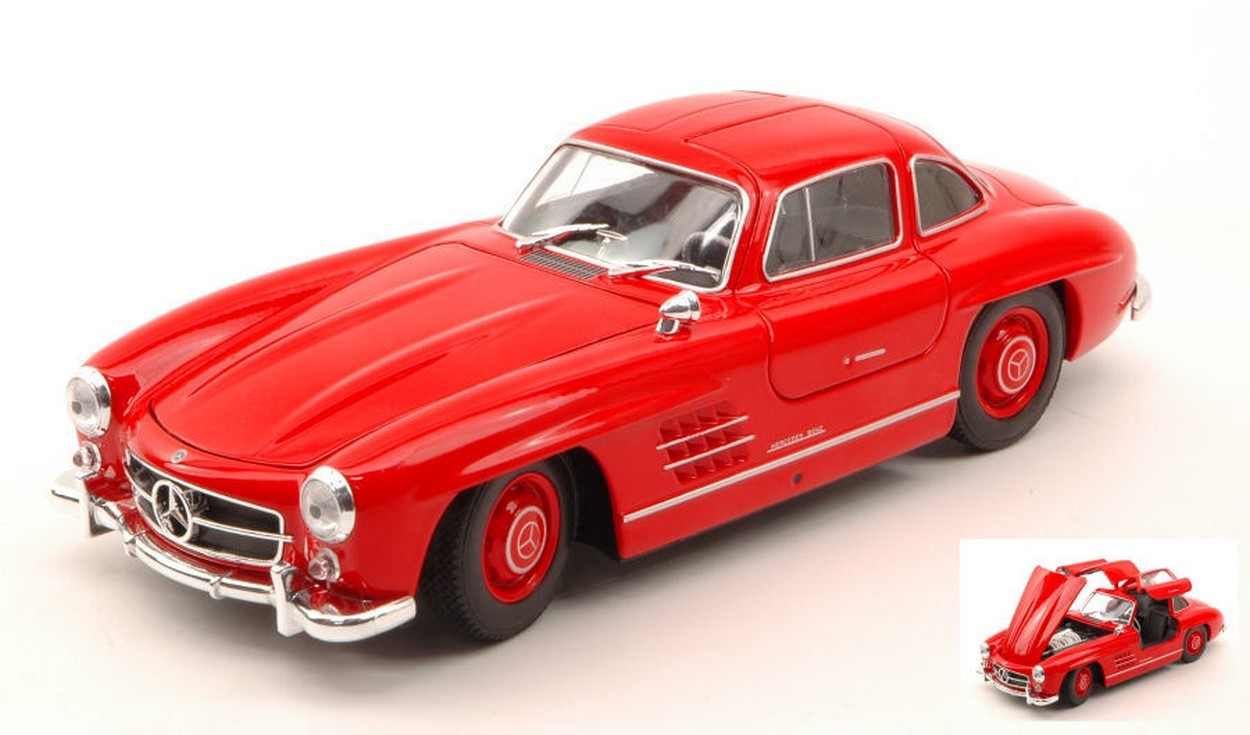 MODELLINO IN SCALA COMPATIBILE CON MERCEDES 300 SL 1954 RED 1:24 WELLY WE24064R