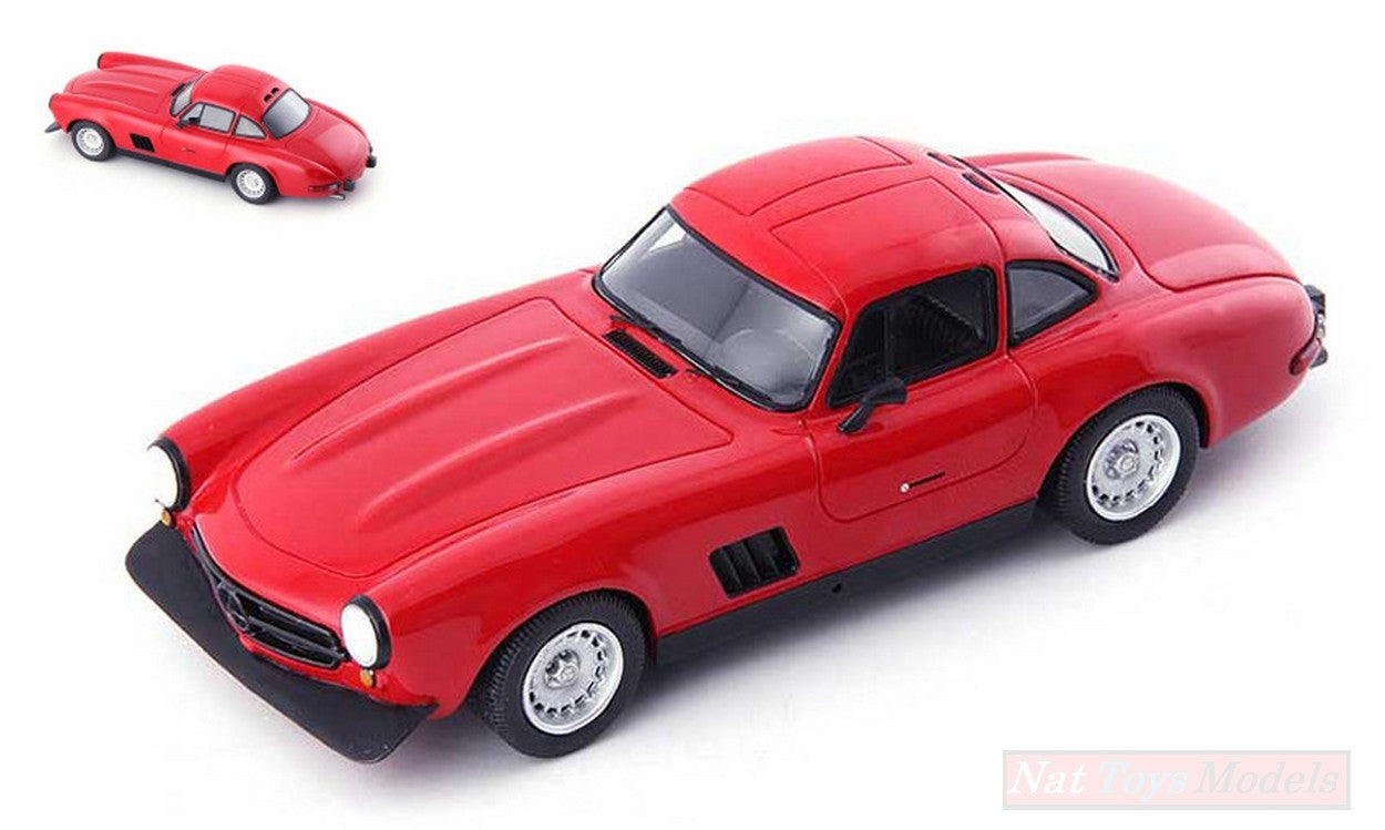 MODELLINO IN SCALA COMPATIBILE CON MERCEDES 300 SL GULLWING AMG 1974 RED 1:43 AUTOCULT ATC90060