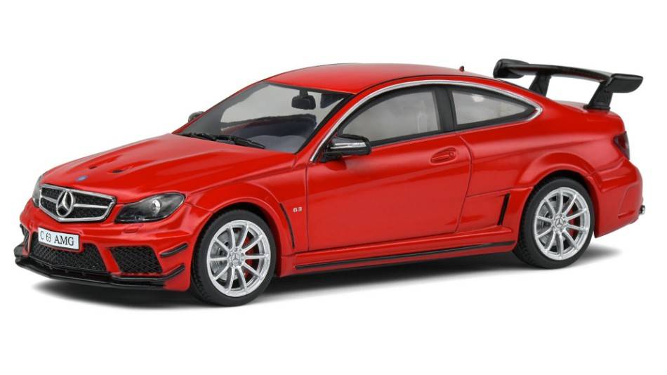 MODELLINO IN SCALA COMPATIBILE CON MERCEDES C63 AMG BLACK SERIES 2012 FIRE OPAL RED 1:43 SOLIDO SL4311602