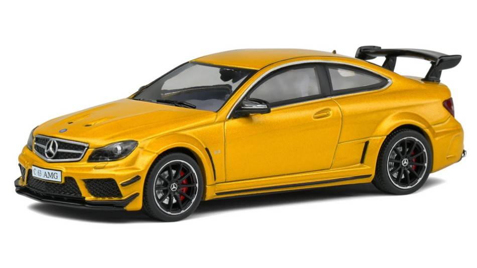 MODELLINO IN SCALA COMPATIBILE CON MERCEDES C63 AMG BLACK SERIES 2012 SOLARBEAM YELLOW 1:43 SOLIDO SL4311601
