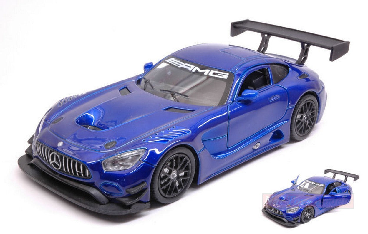 MODELLINO IN SCALA COMPATIBILE CON MERCEDES GT3 AMG 2016 METALLIC BLUE 1:24 MOTORMAX MTM73386BL